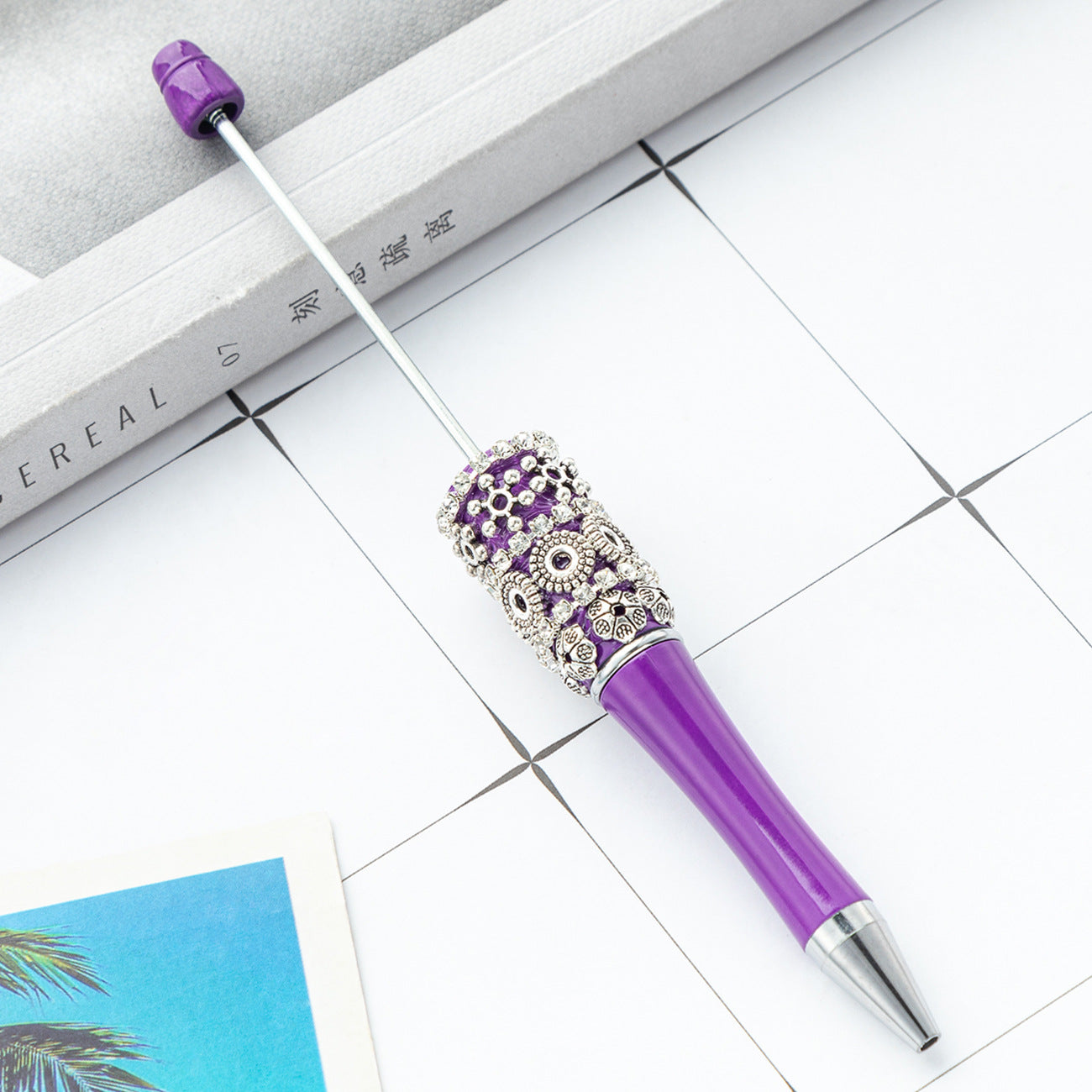 Wholesale Beadable Pen Bohemian Rhinestone Flower Patch DIY Pens